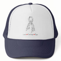 Love Courage Hope Butterfly - Brain Cancer Hats