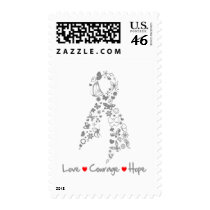 Love Courage Hope Butterfly - Brain Cancer Postage Stamp