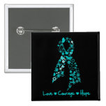 Love Courage Hope Butterfly -  Gynecologic Cancer buttons