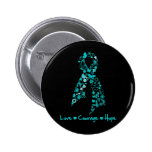 Love Courage Hope Butterfly -  Gynecologic Cancer buttons