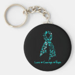 Love Courage Hope Butterfly -  Gynecologic Cancer keychains