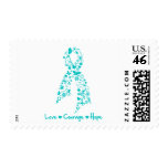 Love Courage Hope Butterfly -  Gynecologic Cancer stamps