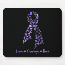 Love Courage Hope Butterfly - Hodgkins Lymphoma Mousepads