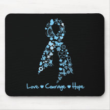 Love Courage Hope Butterfly - Prostate Cancer Mouse Pad
