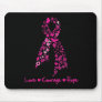Love Courage Hope Butterfly Ribbon - Breast Cancer Mousepad
