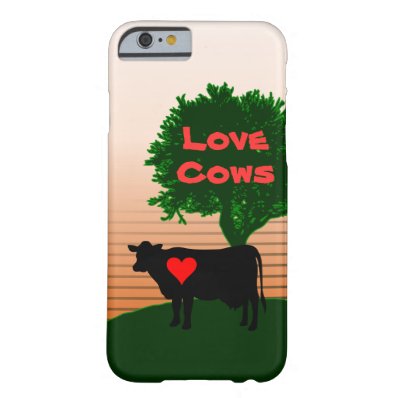 Love Cows- Cow Silhouette with Lone Tree Barely There iPhone 6 Case