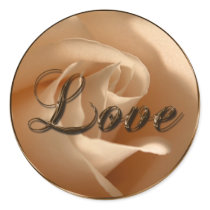 Love Cream Rose Wedding Envelope Seal stickers