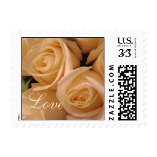 Love Cream Roses Postage Stamp stamp
