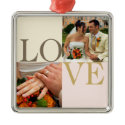 LOVE custom photo wedding anniversary keepsake ornament