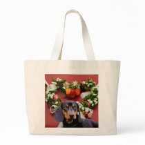Love Dachsund Tote Bag by ritmoboxer Love Dachsund Tote Bag