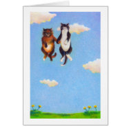 Love dating cat art fun Smitten cute cats floating card