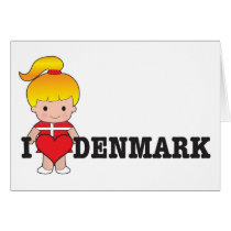 Love Denmark Greeting Cards