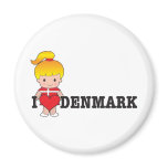 Love Denmark Fridge Magnets
