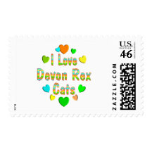 Love Devon Rex Cats Stamps