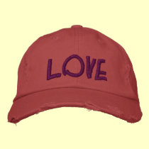 Love Distressed Basebal Cap Valentines Gift embroidered hats by audrart Love Distressed Basebal Cap Valentines Gift embroidered hats