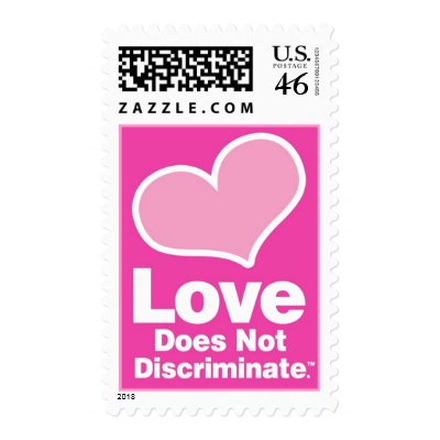 Love Does Not Discriminate - Big Heart! Postage Stamps by MyDogVotes