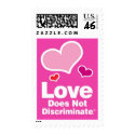 Love Does Not Discriminate - Three Hearts! postage by MyDogVotes Love Does Not Discriminate - Three Hearts! postage