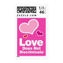 Love Does Not Discriminate - Three Hearts! postage by MyDogVotes Love Does Not Discriminate - Three Hearts! postage