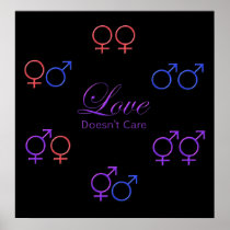 Love Doesn't Care Couples Gender Signs Print
