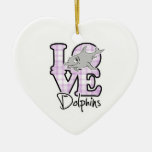 Love Dolphins Christmas Ornament