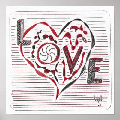 Love and Heart doodle