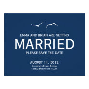 Love Doves Save The Date Announcement - Navy