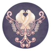 Love Doves Round Sticker