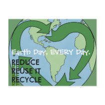 Love Earth -Reduce Reuse Recycle Postcards postcards