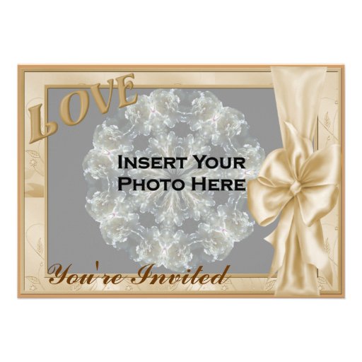Love Elegant Frame Photo Bridal Shower Invitation