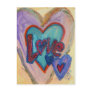 Love Family Hearts Art Painting Postcard