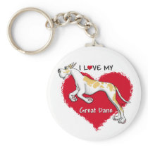 Love Fawnequin Great Dane Key Chains