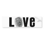 Love Fingerprint Black and White Bumper Stickers