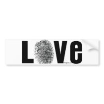 Love Fingerprint Black and White Bumper Stickers