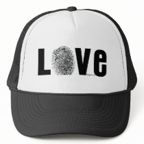 Love Fingerprint Black and White Hat
