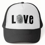 Love Fingerprint Black and White hats