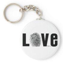 Love Fingerprint Black and White Key Chains