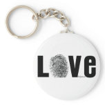 Love Fingerprint Black and White Key Chains