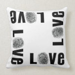Love Fingerprint Black and White pillows