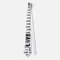 Love Fingerprint Black and White Tie