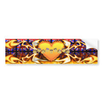 Love fire flames gold toyblock design bumper stickers