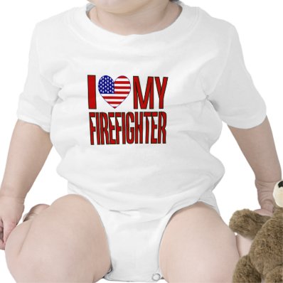 Love Firefighter Baby Bodysuit