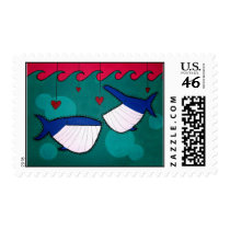Love Fishing Stamps by ERartgallery Love Fishing Stamps