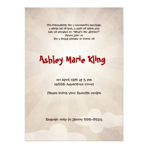 LOVE FLIGHT  Bridal Shower Custom Invitation