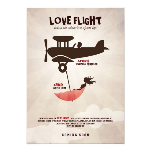 LOVE FLIGHT  Wedding Invitation