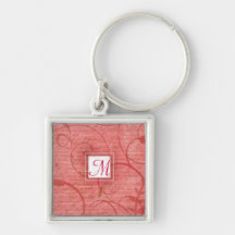 Love Flourishes Honeysuckle Pink Keychain