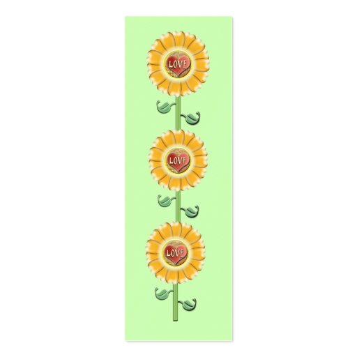 Love Flower Bookmark Business Card Templates