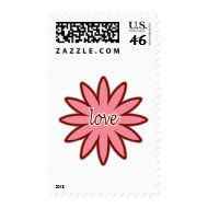 Love Flower design Valentines Day stamp