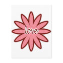 Love Flower design Valentines Day postcards
