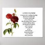 Love Flower Poem Red Rose_Vintage Art Poster Gift