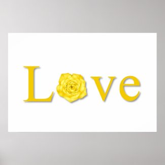 Love Flower Yellow Posters